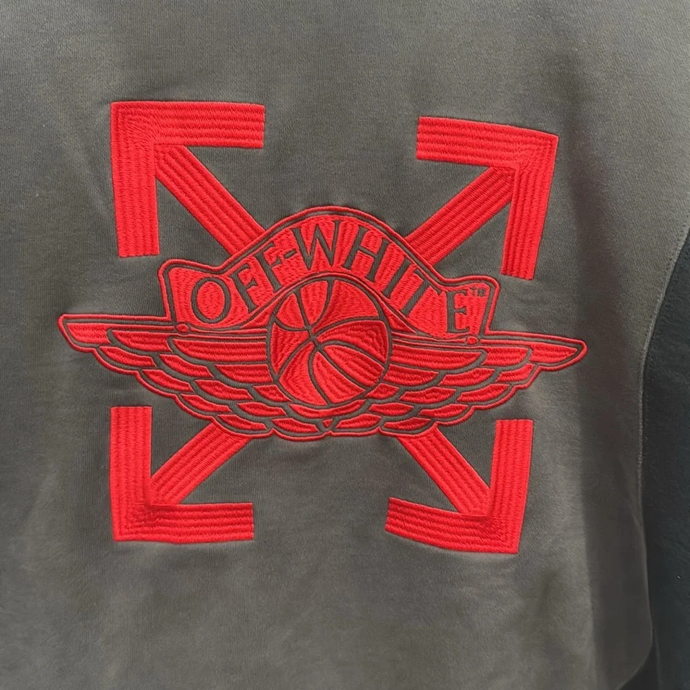 Air Jordan X Off-White Collaboration in Black Hoodie Sweatshirt.  Sz XL - Picture 5 of 16